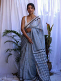 Linen Saree for women - full front view | Snyvia