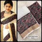 Golden Linen Saree - drape and pallu detail