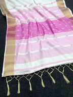 Golden Linen Saree - detail view 13