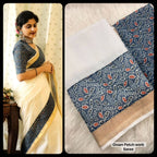 Golden Linen Saree - detail view 15