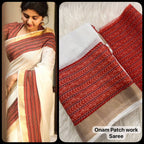 Golden Linen Saree - detail view 18