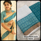 Golden Linen Saree - side drape view