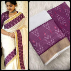 Golden Linen Saree - pallu design detail