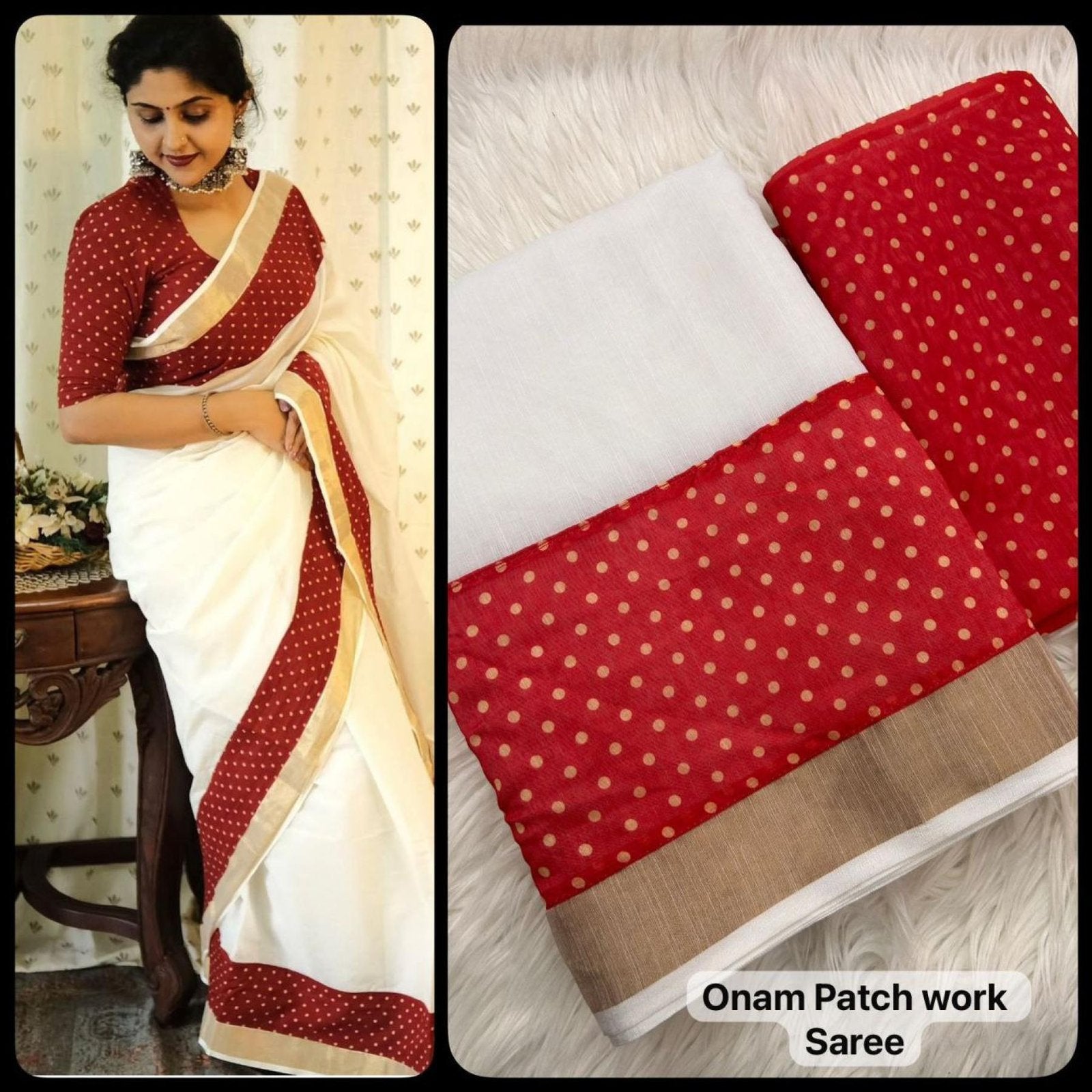 Golden Linen Saree - full-length drape