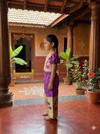 Classy Kids Silk Lehenga Choli with Zari Weaving for Festive Wear full drape view