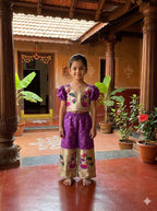 Classy Kids Silk Lehenga Choli with Zari Weaving for Festive Wear blouse and dupatta detail
