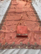 Orange Chiffon Saree - styling and accessories view
