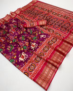 Purple Patola Saree - drape and pallu detail