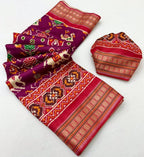 Purple Patola Saree - side drape view