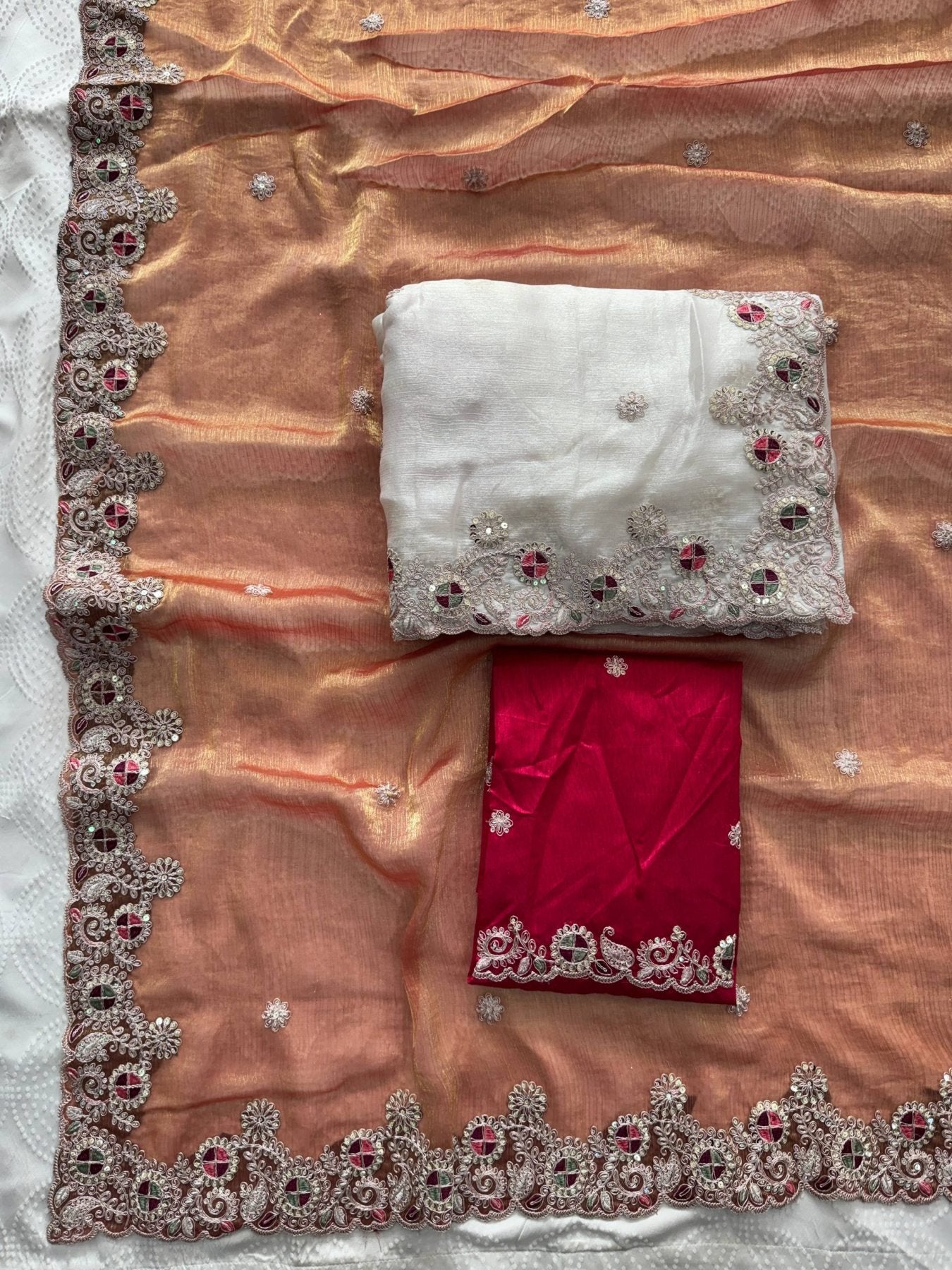White Chiffon Saree - styling and accessories view