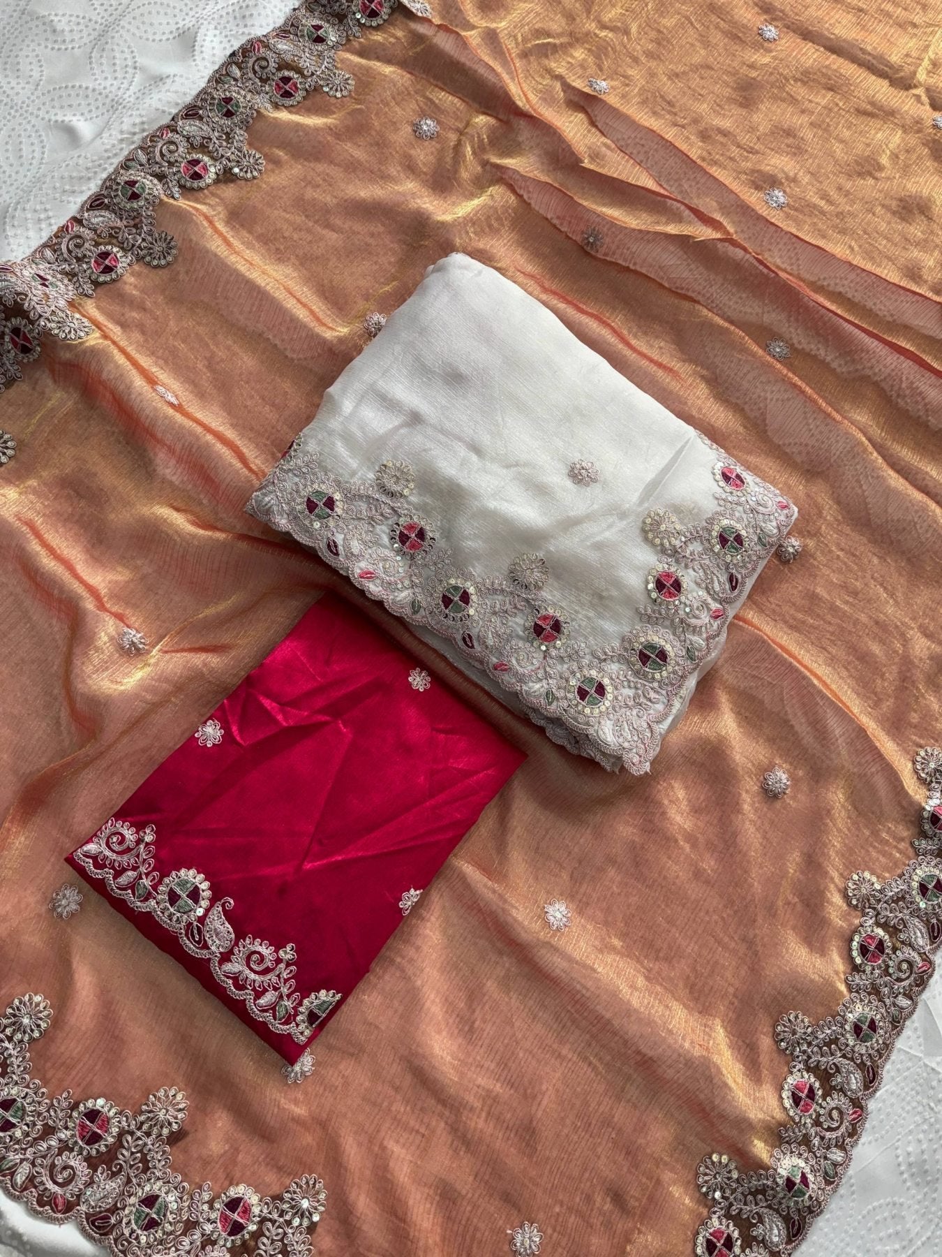 White Chiffon Saree - full-length drape