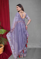 Net Saree - side drape view