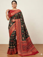 Black Patola Saree for women - full front view | Snyvia
