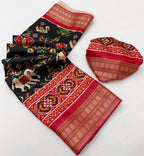 Black Patola Saree - drape and pallu detail