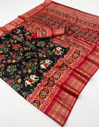 Black Patola Saree - side drape view