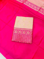Peach Silk Saree - Zari embroidery work detail