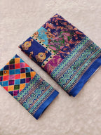 Blue Saree - blouse and border close-up
