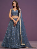 Perfect Net Real Mirror Work Lehenga Choli with Zari Embroidery for Wedding for women | Snyvia