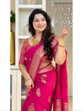 Pink Banarasi Saree for women - full front view | Snyvia