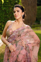 Pink Tabby Saree - full-length drape