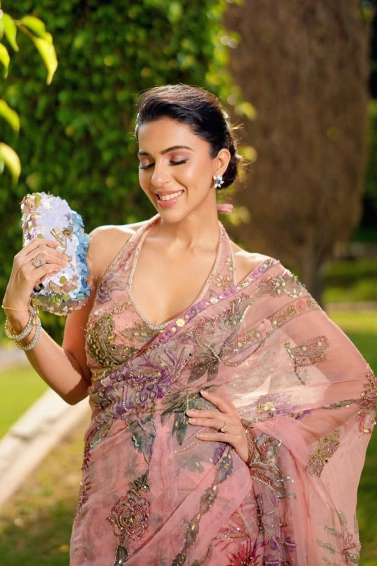 Pink Tabby Saree - detail view 11