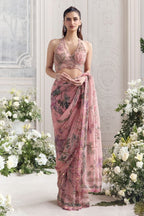Pink Tabby Saree - detail view 13