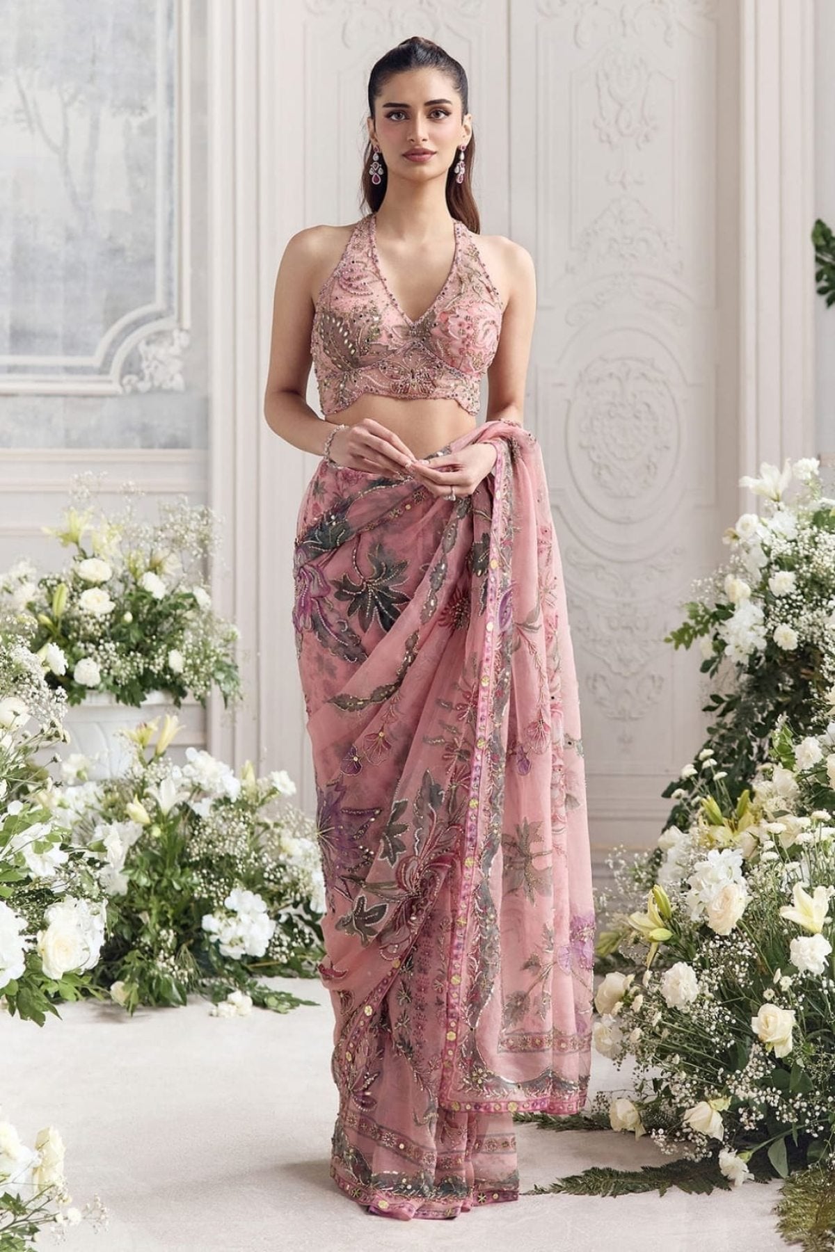 Pink Tabby Saree - detail view 13