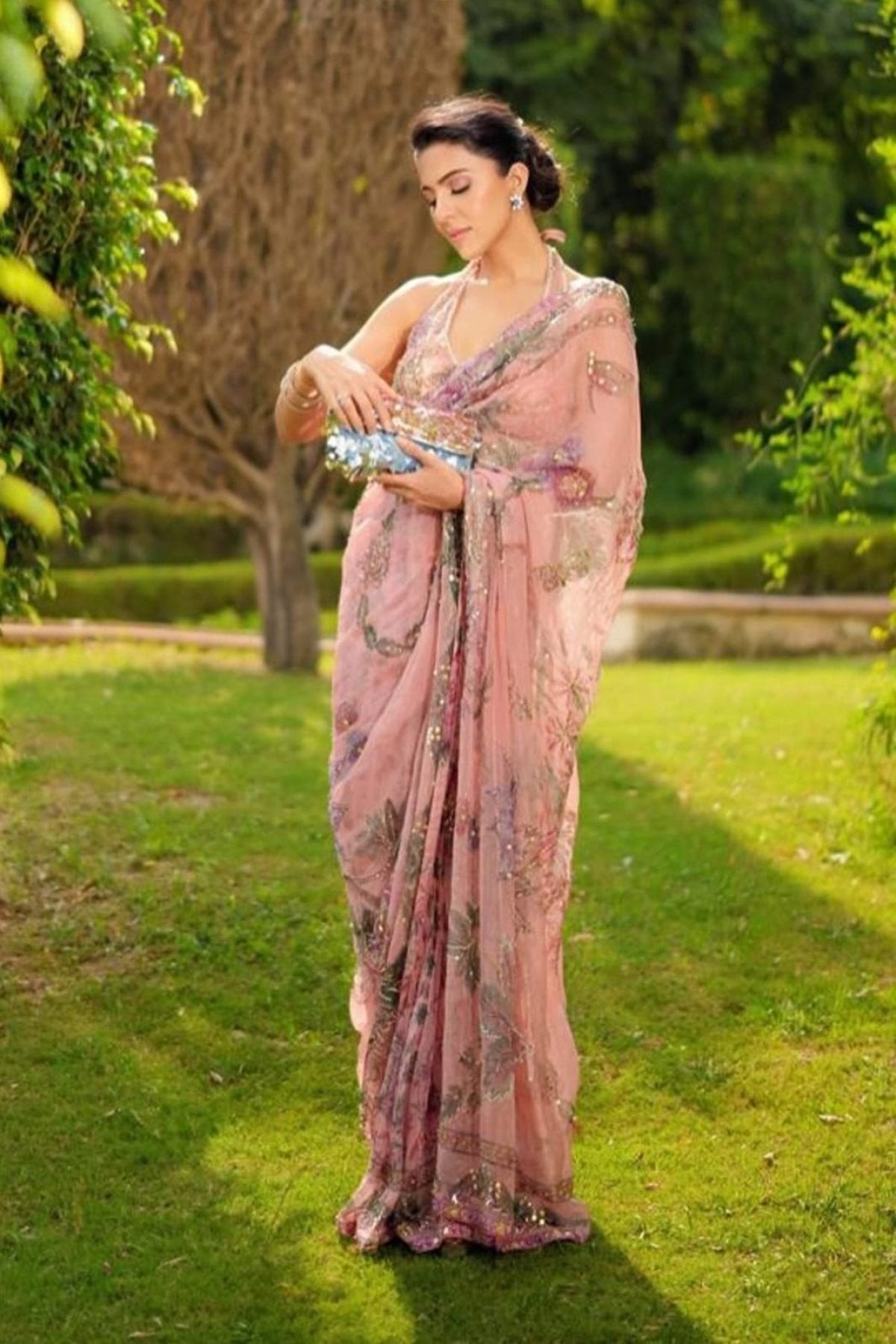 Pink Tabby Saree - detail view 14