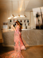Pink Tabby Saree - drape and pallu detail