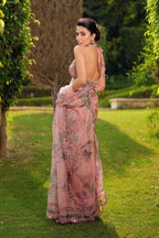 Pink Tabby Saree - back view