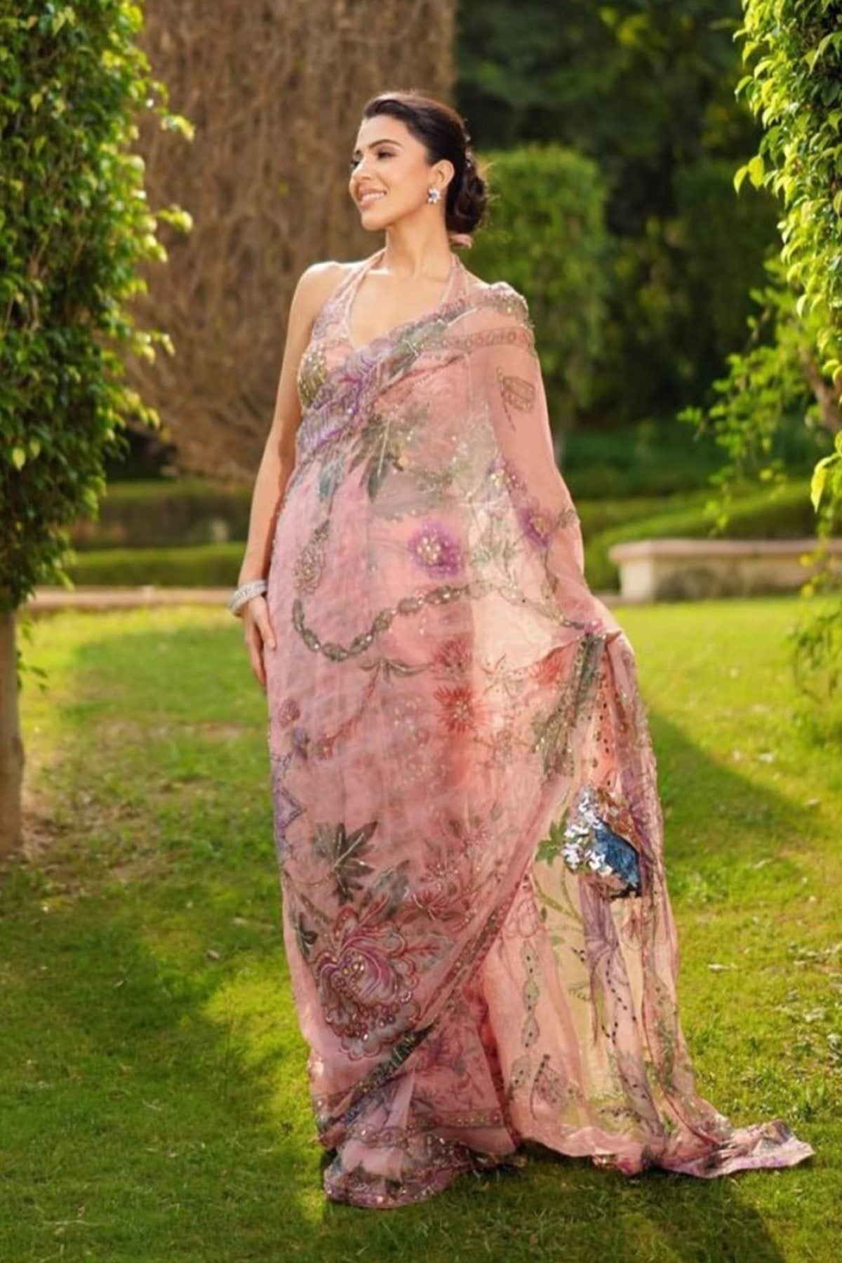 Pink Tabby Saree - styling and accessories view