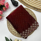 Maroon Saree - full-length drape