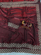 Maroon Saree - back view