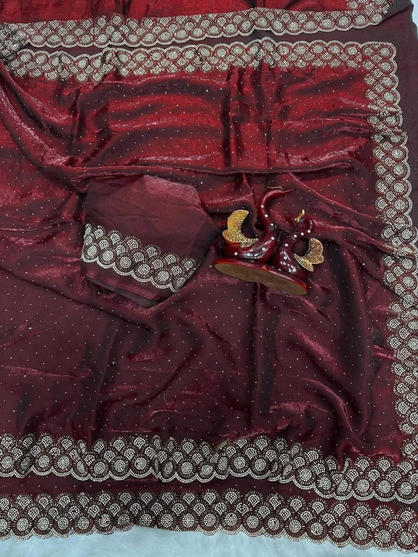 Maroon Saree - back view