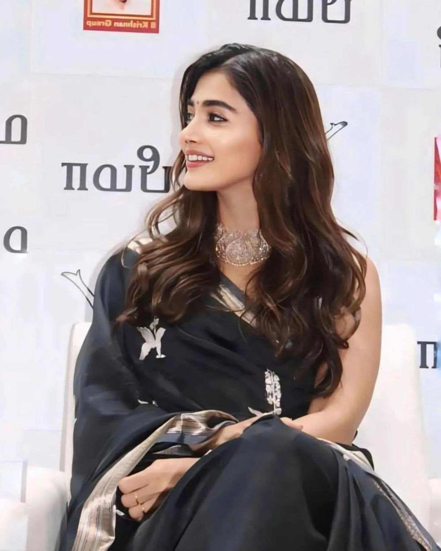 Black Silk Saree - back view
