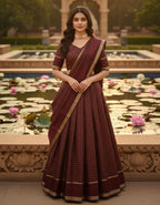 Viscose Georgette Lehenga Choli with Zari Weaving Work blouse and dupatta detail