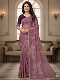 Purple Georgette Saree for women - full front view | Snyvia
