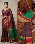 Maroon Silk Saree - drape and pallu detail