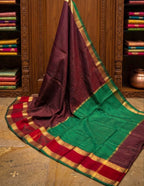 Maroon Silk Saree - side drape view