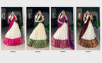 Poly Cotton Lehenga Choli with Traditional Zari Weaving for Festive Wear back view
