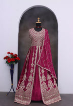 Anarkali Eid Special Lehenga Suit in Heavy Real Chinon with Sequence Embroi styling view