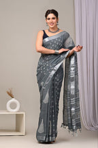 Cotton Saree - Print back view