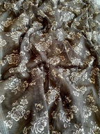 Linen Saree - Printed back view