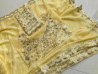 Chiffon Saree - Sequins embroidery work detail