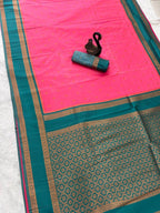 Pink Silk Saree - drape and pallu detail