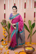 Pink Silk Saree - fabric texture close-up