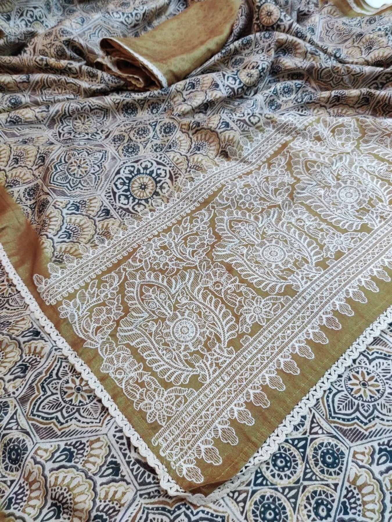Saree - blouse and border close-up