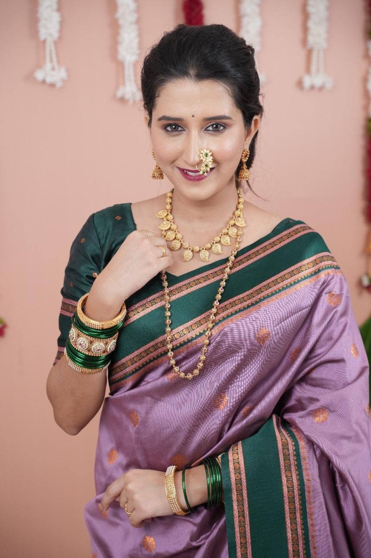 Pink Silk Saree - fabric texture close-up
