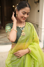 Silk Lehenga with Weaving Border and Zari Work for Bridal Functions colour variant view