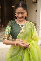 Silk Lehenga with Weaving Border and Zari Work for Bridal Functions front view
